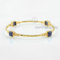 Brazalete hermoso del Lapis del oro 18k, joyería de 925 brazaletes de la plata esterlina para el surtidor al por mayor